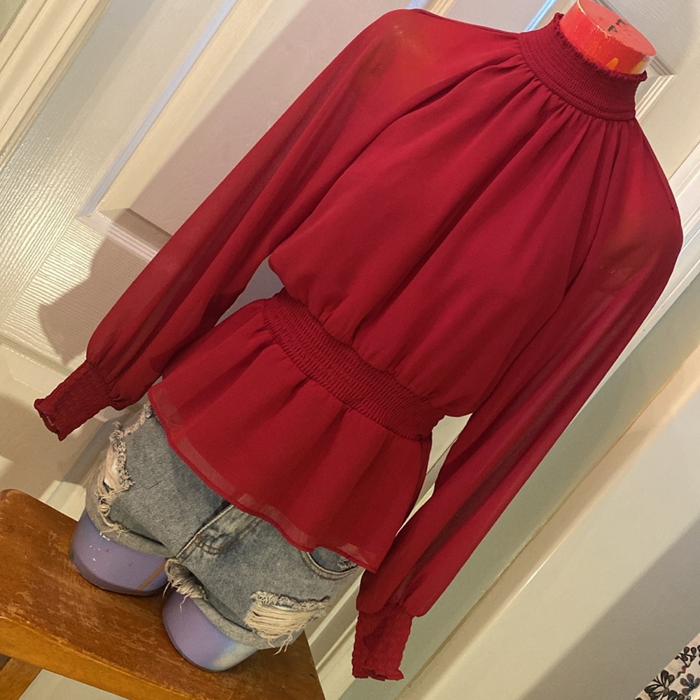 Chaus Red Blouse Vibrant and Stylish